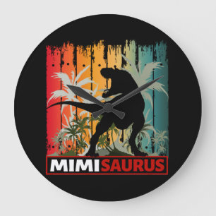 GRANDE HORLOGE RONDE MIMISAURUS DINOSAURE LOVER