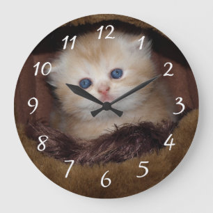 Grande Horloge Ronde Mince bleu yeux
