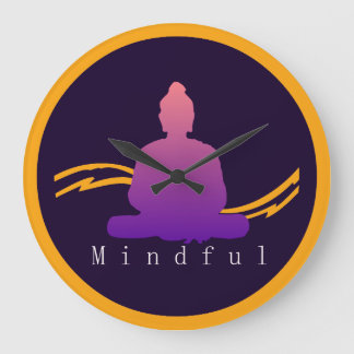 Grande Horloge Ronde "Mindful" Beautiful Bouddha Wall Clock.