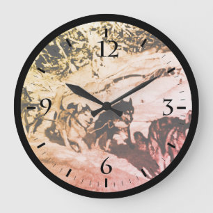 Grande Horloge Ronde Mini Ba de course de traîneau Malamute esquimau vi