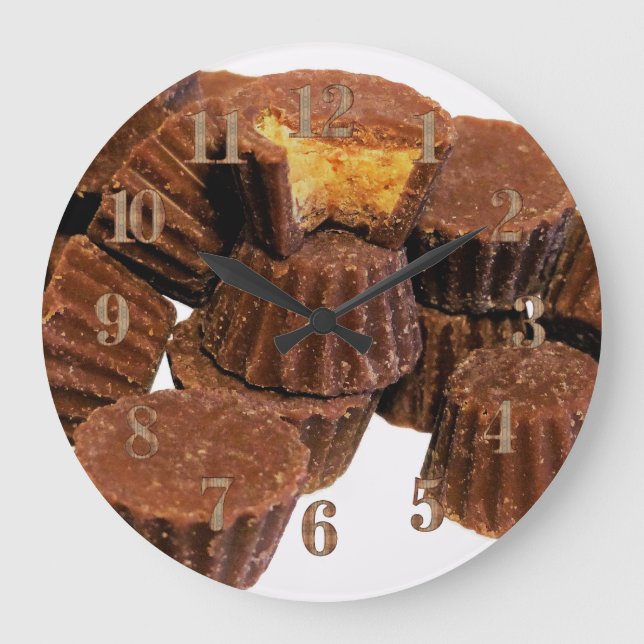 Grande Horloge Ronde Mini chocolat et beurre d'arachide traite l'horlog (Recto)