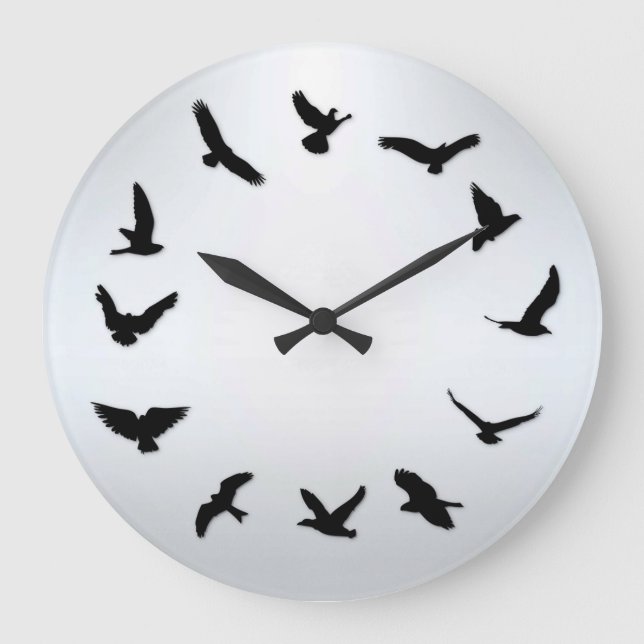Grande Horloge Ronde Mini-Flies Novelty Bird Wall Clock (Recto)