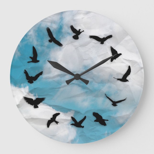 Grande Horloge Ronde Mini-Flies Novelty Bird Wall Clock (Recto)