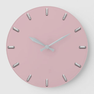 Grande Horloge Ronde Minimalisme gris argenté Eggplant Rose rose