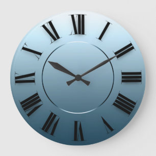 Grande Horloge Ronde Minimalisme moderne Numéros romains Brown Turquois