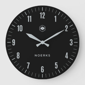 Grande Horloge Ronde Minimalist Black Wall Clock