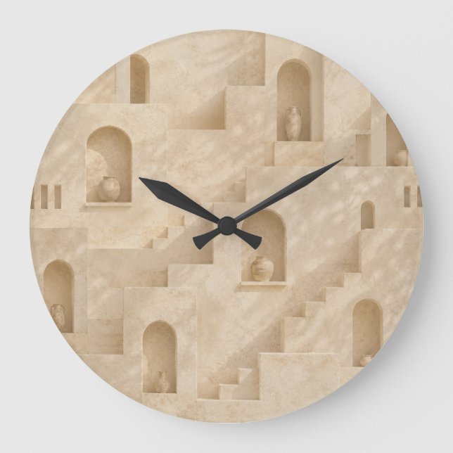 Grande Horloge Ronde Minimalist Desert Architecture Wall Clock (Recto)