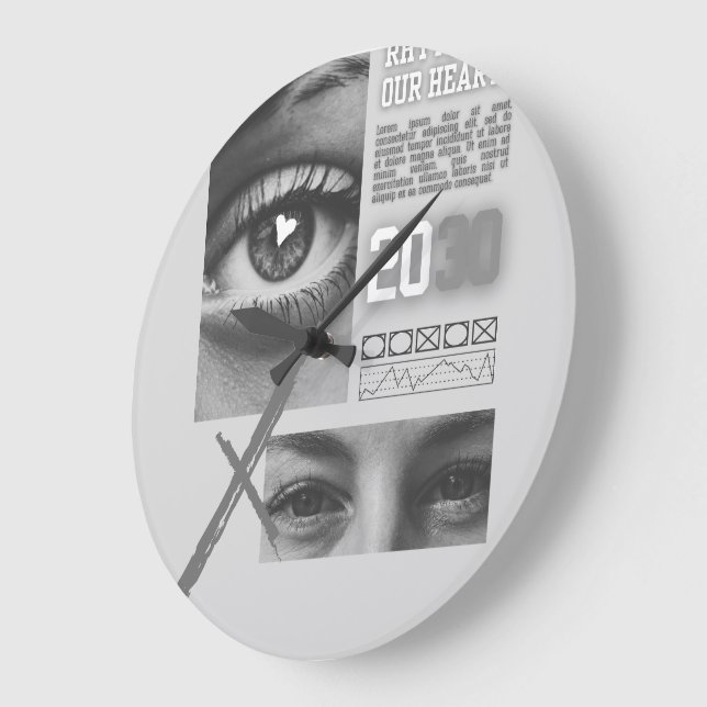 Grande Horloge Ronde Minimalist Wood Wall Clock – 10" (Angle)