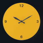Grande Horloge Ronde Minimaliste. Chaud Yellow.<br><div class="desc">Le minimum est round,  wall clock,  en yellow chaude. Brightens up any room.</div>