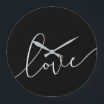 Grande Horloge Ronde Minimaliste d'amour noir et blanc<br><div class="desc">Black & White Love Large Horloge parfaite pour votre maison pour un style minimaliste.</div>