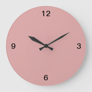 Grande Horloge Ronde Minimaliste. Rose Pastel.