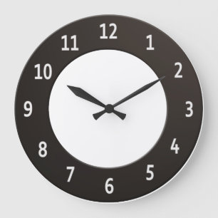 Grande Horloge Ronde Minimalistic noir et blanc