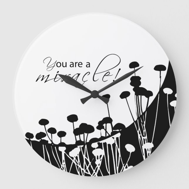 Grande Horloge Ronde Miracle de récupération, noir et blanc (Recto)