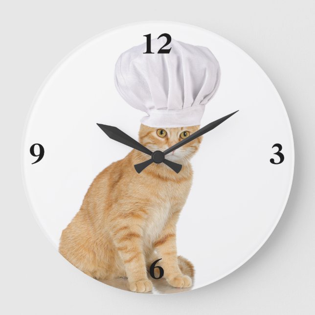 Grande Horloge Ronde Mister Cat Chef Vous (Recto)