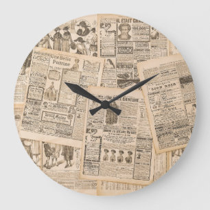 Grande Horloge Ronde Mode antique : Pages publicitaires de journaux