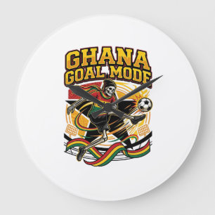 Grande Horloge Ronde Mode de but Ghana Skeleton Striker Nations Streetw
