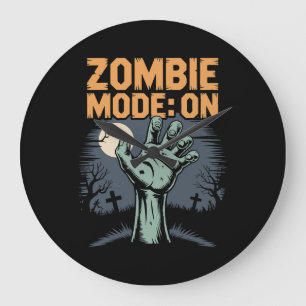 Grande Horloge Ronde Mode Zombie Activé T shirt Halloween effrayant