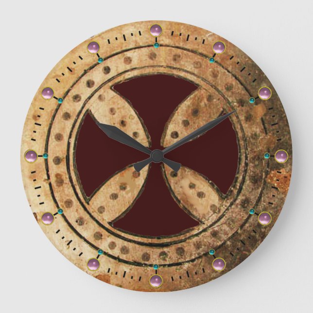 Grande Horloge Ronde MODÈLE ANTIQUE TRAVERS LES Gemstones D'Améthyste r (Recto)