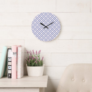 Grande Horloge Ronde Modèle de pendentif Croix Bleue
