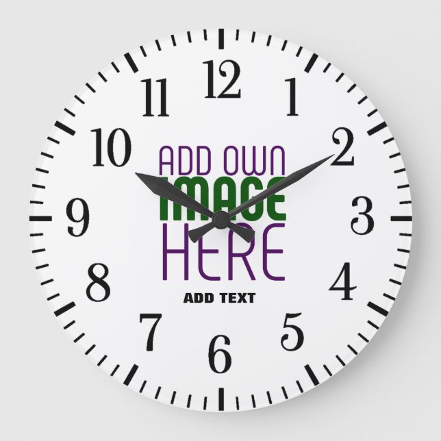 GRANDE HORLOGE RONDE MODÈLE DE TEXTE D'IMAGE BLANCHE SIMPLE MODERNE (Recto)