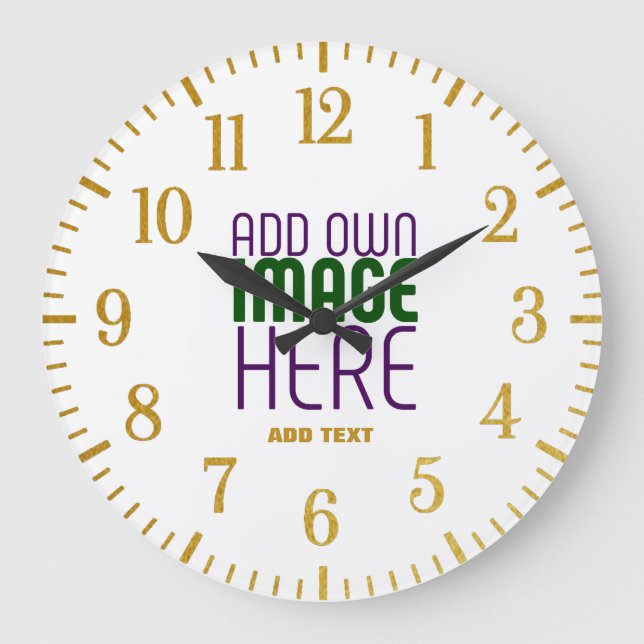 GRANDE HORLOGE RONDE MODÈLE DE TEXTE D'IMAGE BLANCHE SIMPLE MODERNE (Recto)