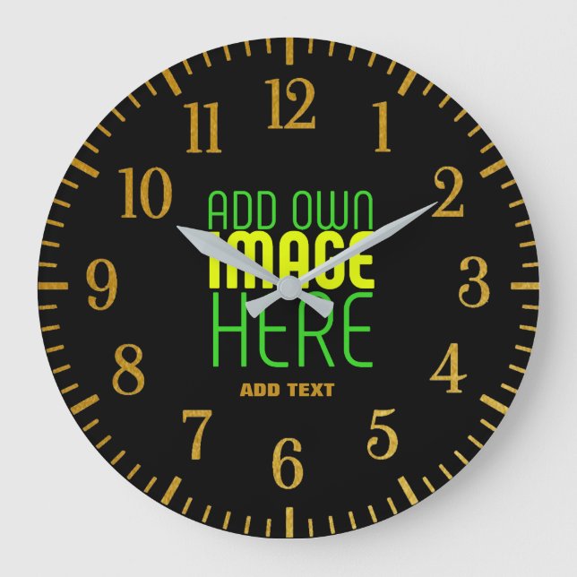 GRANDE HORLOGE RONDE MODÈLE DE TEXTE D'IMAGE NOIRE SIMPLE ET MODERNE (Recto)