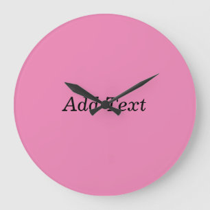 Grande Horloge Ronde Modèle de texte personnalisable rose