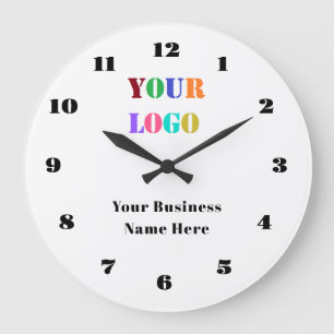 Grande Horloge Ronde Modèle d'horloge murale avec logo d'entreprise et