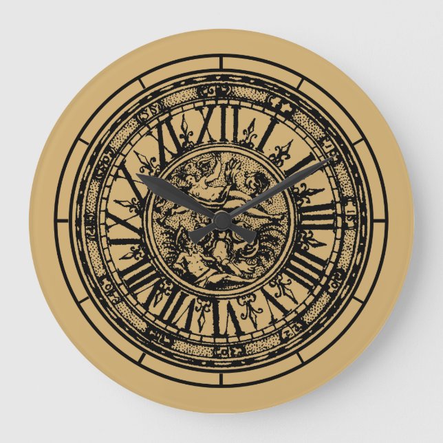 Grande Horloge Ronde Modèle d'impression baroque rococo vers 1703 (Recto)