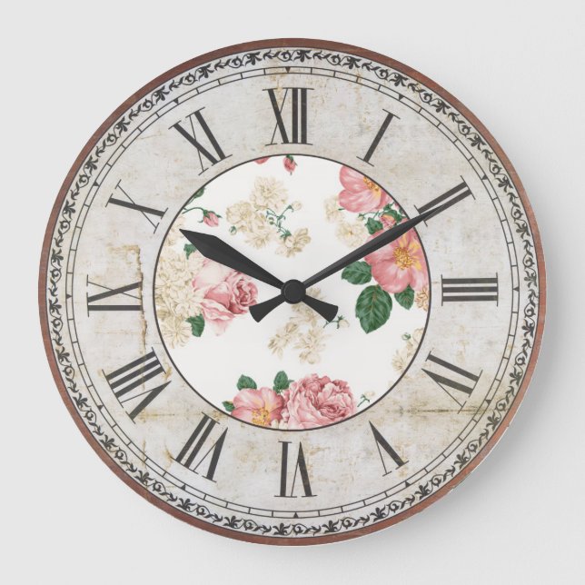 Grande Horloge Ronde Modèle floral (Recto)