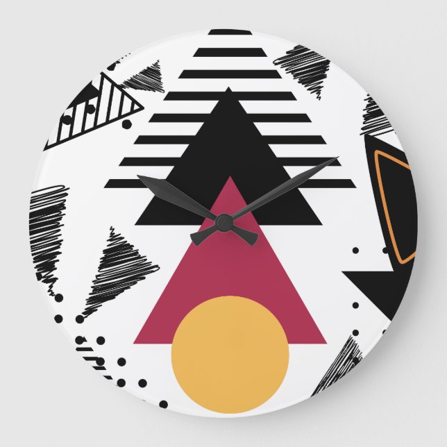 Grande Horloge Ronde Modern Abstract geometric art (Recto)