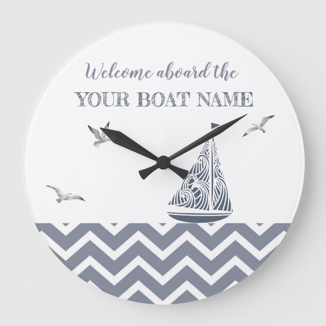Grande Horloge Ronde  Modern Sailboat Grey Color Scheme   (Recto)