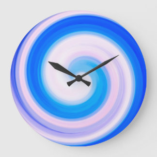 Grande Horloge Ronde Modern Swirl Abstract Art #33