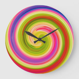 Grande Horloge Ronde Modern Swirl Abstract Art #41