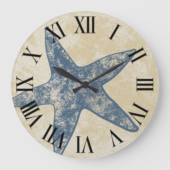 Grande Horloge Ronde Modern Wall Clock - Starfish Clock (Recto)