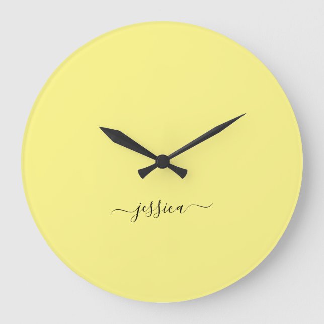 Grande Horloge Ronde Modern yellow script name large clock (Recto)
