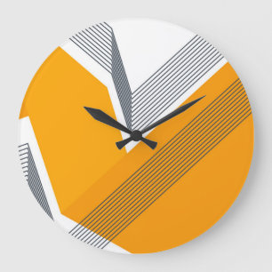 Grande Horloge Ronde Moderne, cool, tendance, urbain, art géométrique s