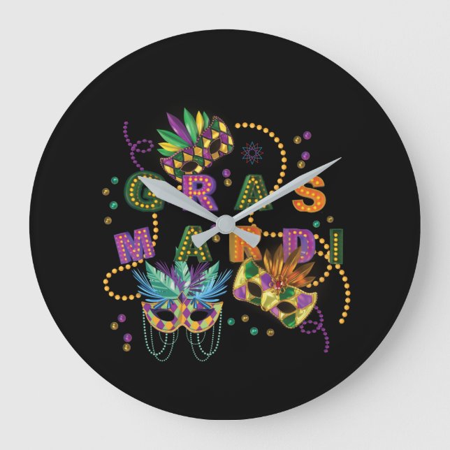 Grande Horloge Ronde Moderne Mardi Gras (Recto)