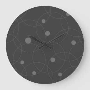 Grande Horloge Ronde Moderne, simple, ludique, amusant motif de cercles