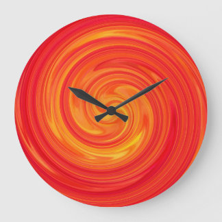 Grande Horloge Ronde Moderne Swirl Abstract Art #8