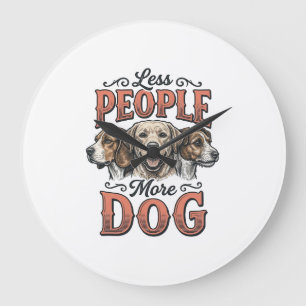 Grande Horloge Ronde Moins de personnes plus de chien conception vintag