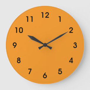 Grande Horloge Ronde Moisson orange d'automne