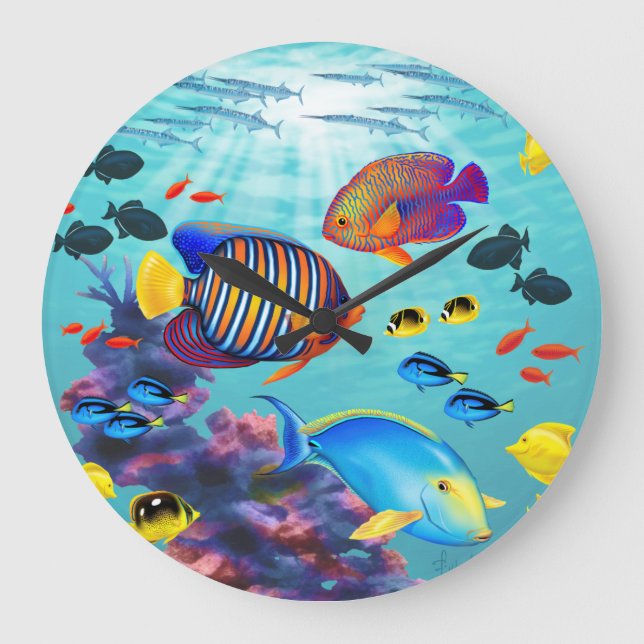 Grande Horloge Ronde Molokini Cove Hawaiian Tropical Fish (Recto)