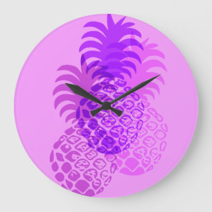 Grande Horloge Ronde Momona Pineapple Hawaiian Tropical