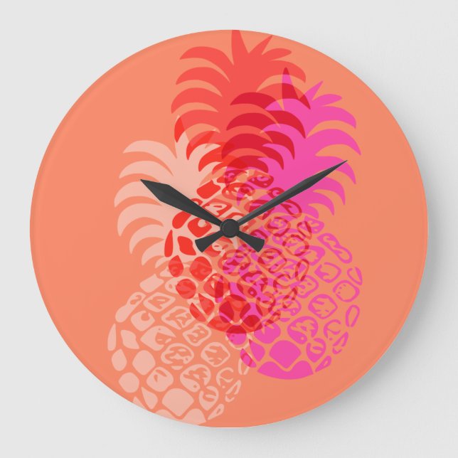 Grande Horloge Ronde Momona Pineapple Hawaiian Tropical (Recto)