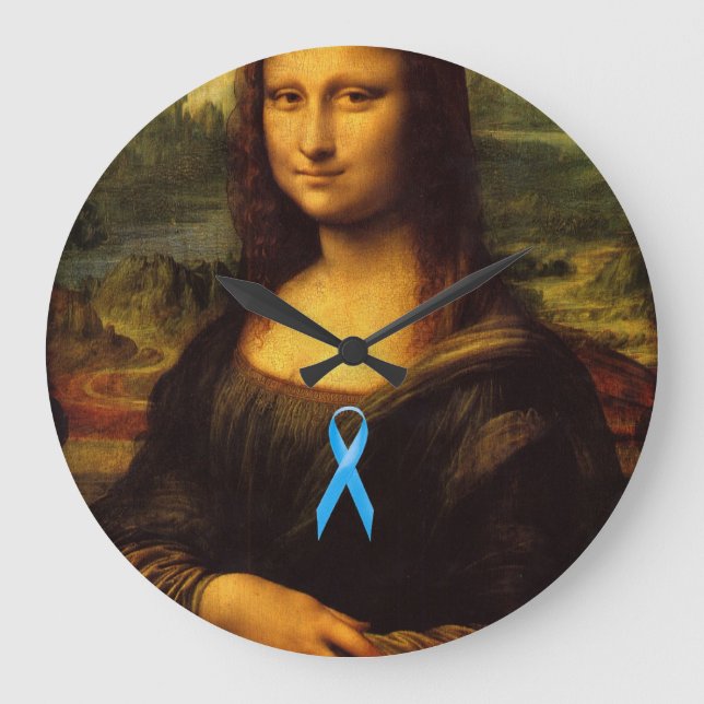Grande Horloge Ronde Mona Lisa Au Ruban Bleu (Recto)