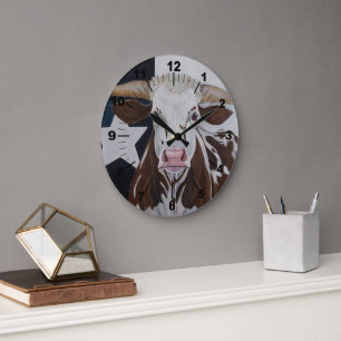 Grande Horloge Ronde Monarque de la peinture de Rangeland par Alfred Fo