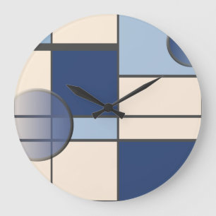 Grande Horloge Ronde Mondrian et Blue