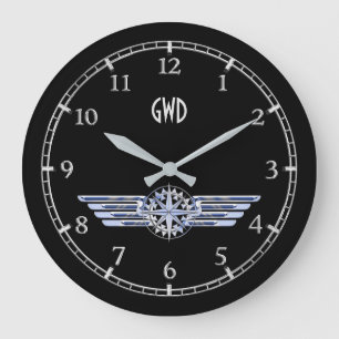 Grande Horloge Ronde Mongram Air Pilot Silver Wings Compass on a