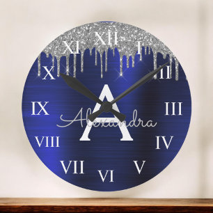 Grande Horloge Ronde Mongram de Silver Navy